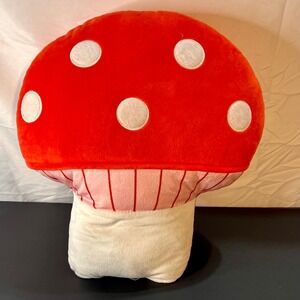 Target 14in Mushroom Plush Pillow Red‎ White Excellent Cottagecore Toadstool